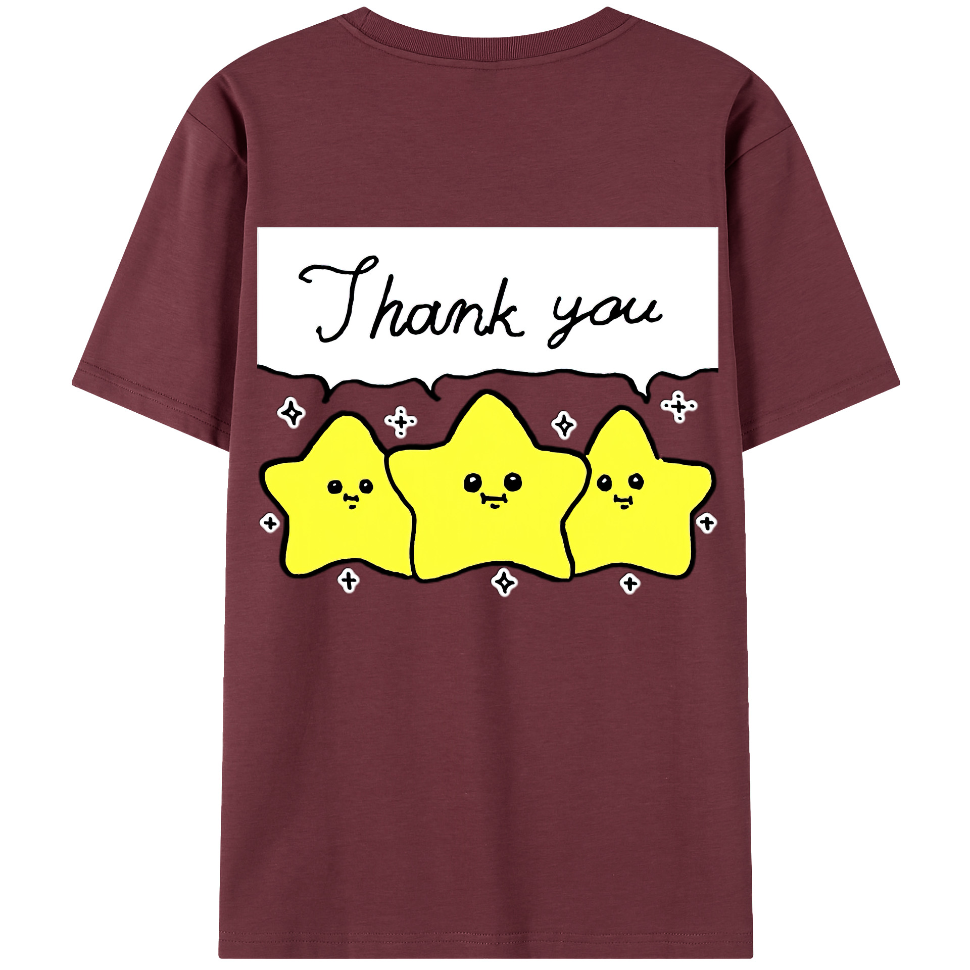 （画像用） ちいかわ 流れ星 Chii-kawa Shooting star 綿100％半袖Tシャツ（背面プリント）